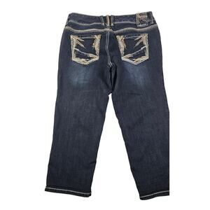 Maurices think stitch cropped y2k jeans sz 5/6 bling stretch comfort EUC casual